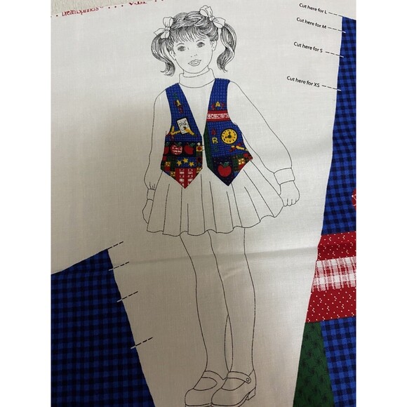 Kids Back To School Vest Cut And Sew New - Picture 3 of 6